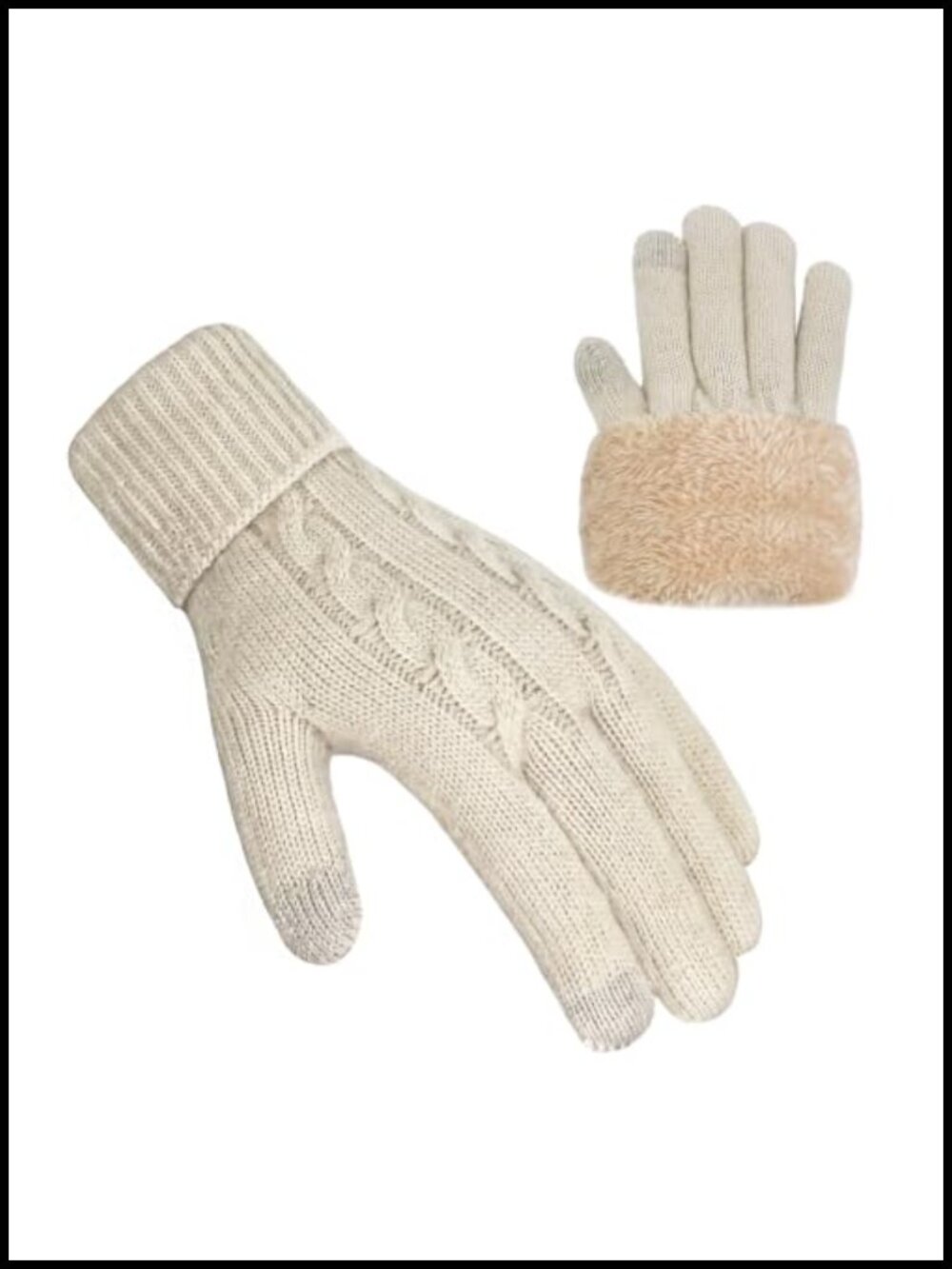 Wool Warm Touchscreen Thermal Fleece Stretchy Knit Winter Gloves